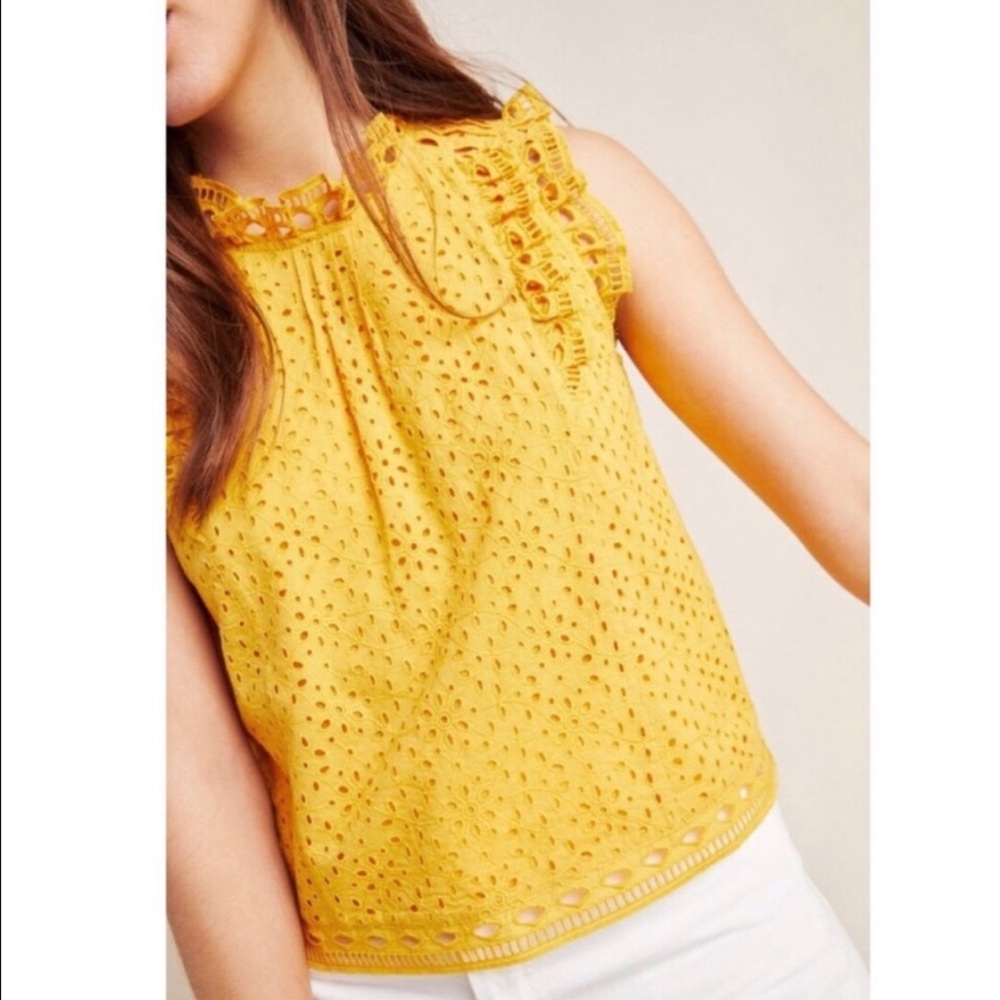 Maeve by Anthropologie Tilly Eyelet Blouse
